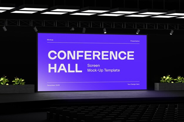 plantilla de maqueta de pantalla de la sala de conferencias