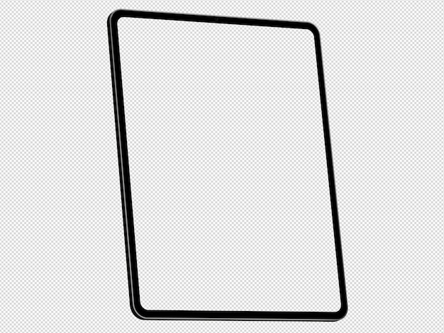 plantilla de maqueta de PC de tableta negra de espacio en estilo isométrico sin pantalla de publicidad de fondo solo marco
