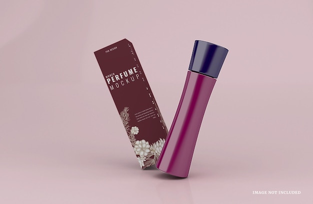 Plantilla de maqueta de perfume de mujer realista