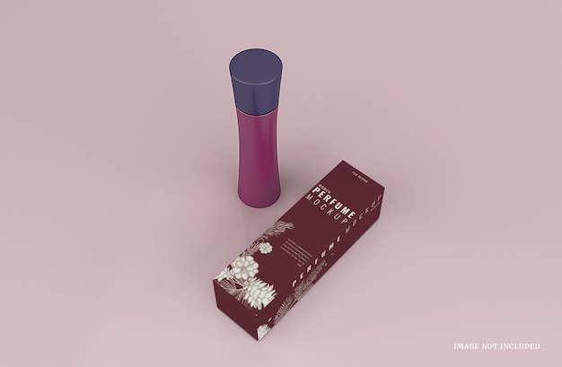 Plantilla de maqueta de perfume de mujer realista