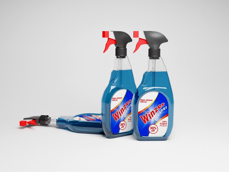 Plantilla de maqueta de spray detergente limpiador de ventanas