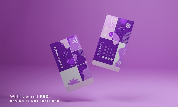 Plantilla de maqueta de tarjeta de visita doble