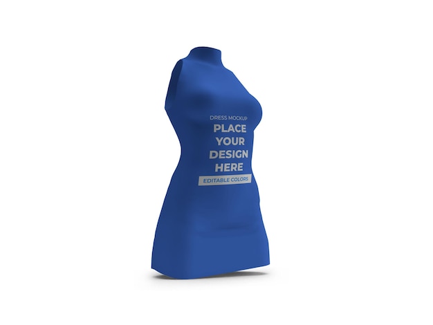 Plantilla de maqueta de vestido de cuello alto aislada