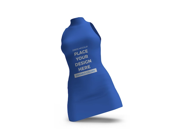 Plantilla de maqueta de vestido de cuello alto aislada