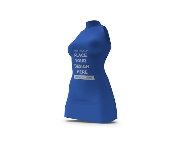 PSD plantilla de maqueta de vestido de mujer de cuello alto aislada