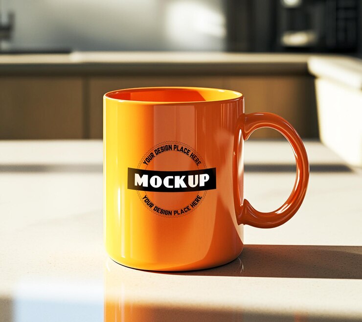 plantilla de maquillaje realista de taza de café