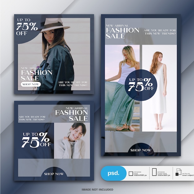 Plantilla de medios sociales de banner web de moda