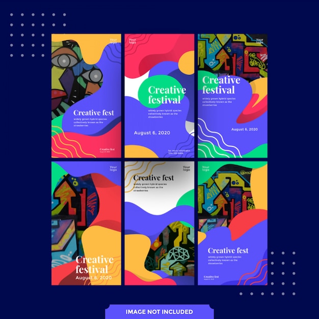 Plantilla de medios sociales del festival creativo