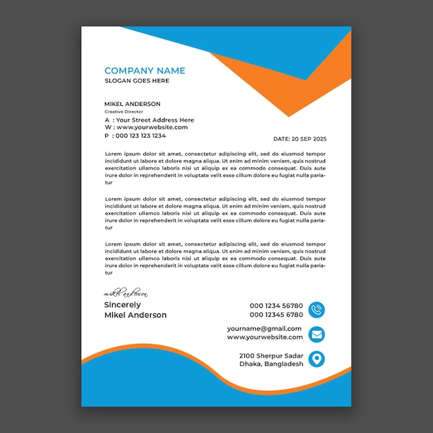 Plantilla de membrete corporativa