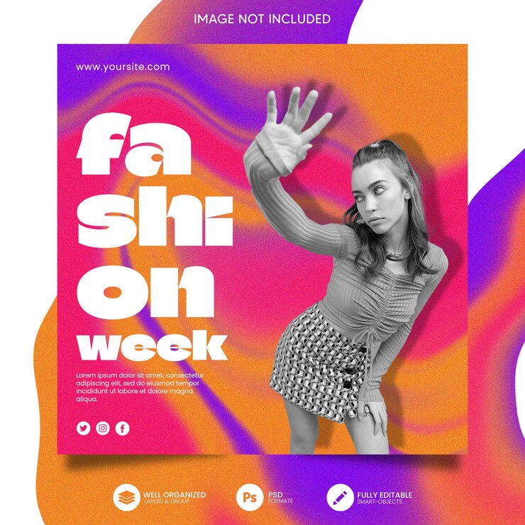 Plantilla de mensaje de redes sociales de moda