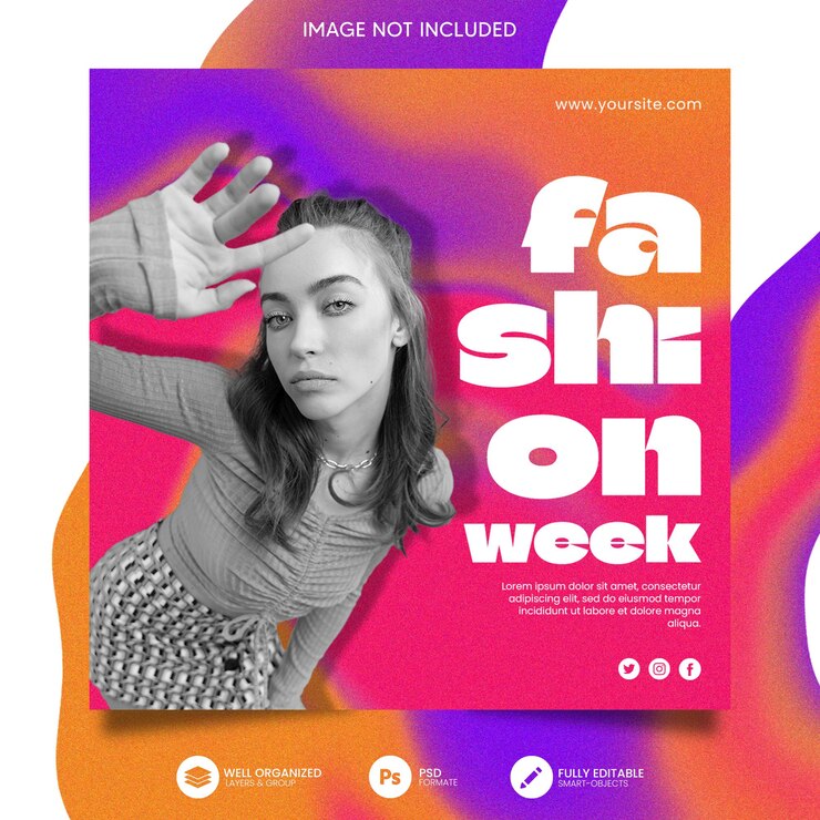 Plantilla de mensaje de redes sociales de moda
