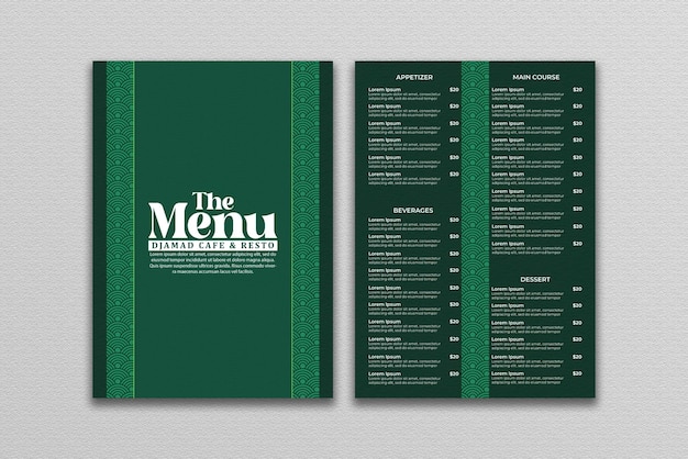 Plantilla de menú de restaurante