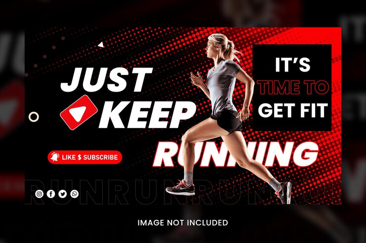 PSD plantilla de miniatura de fitness de youtube