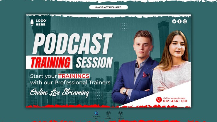 PSD plantilla de miniatura de podcast de transmisión en vivo en línea