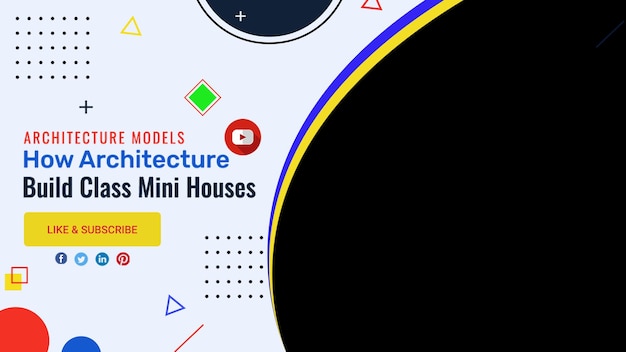 Plantilla de miniatura de YouTube para arquitectos y plantilla de banner web para arquitectos