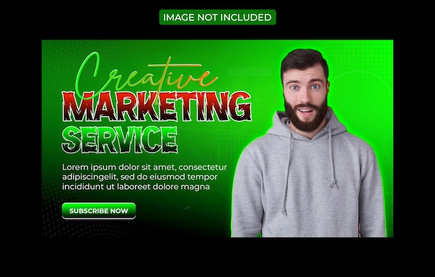 Plantilla de miniatura de YouTube o banner de marketing comercial para video