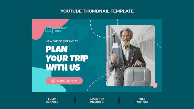 plantilla de miniatura de Youtube para viajes