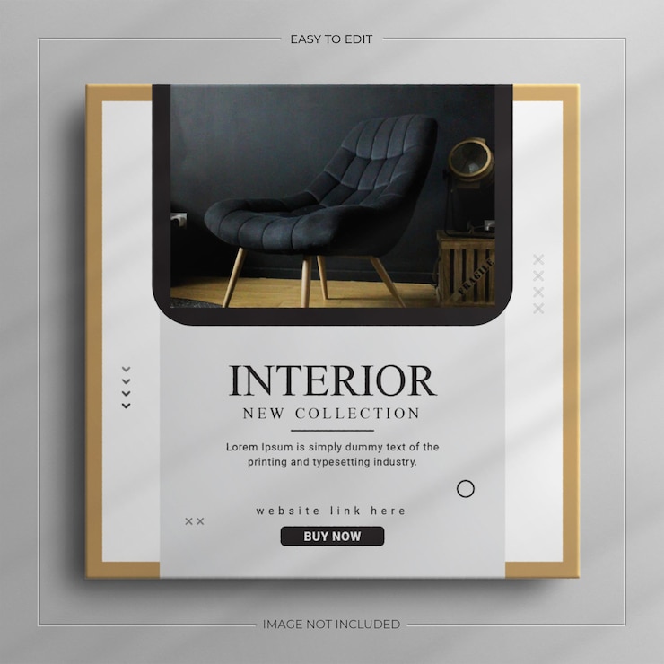 Plantilla minimalista de historia de instagram de muebles de diseño de interiores