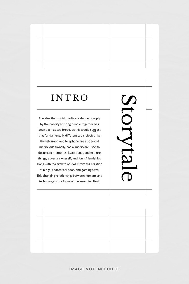 PSD plantilla minimalista de historias de instagram con diseño de efecto de línea