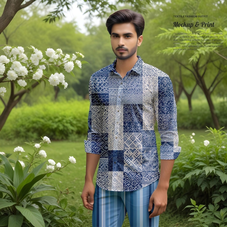 PSD plantilla de mockup de ropa impresa de moda de la india para psd