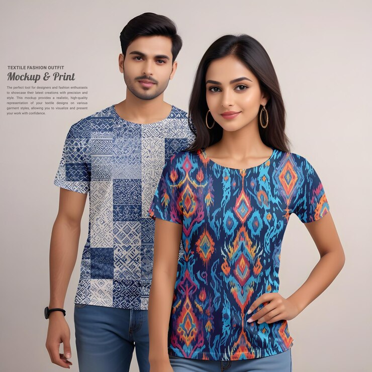 plantilla de mockup de ropa impresa de moda de la India para PSD
