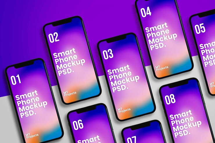Plantilla Mockup Teléfonos Inteligentes