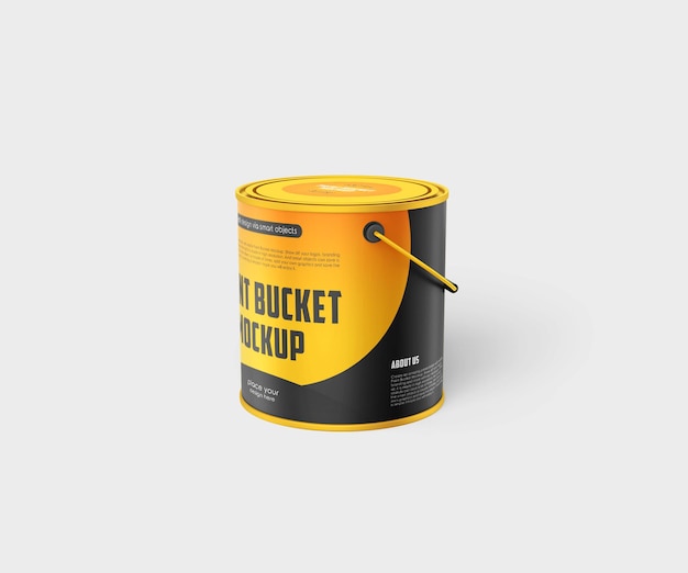 plantilla de modelo psd de cubo de pintura mate