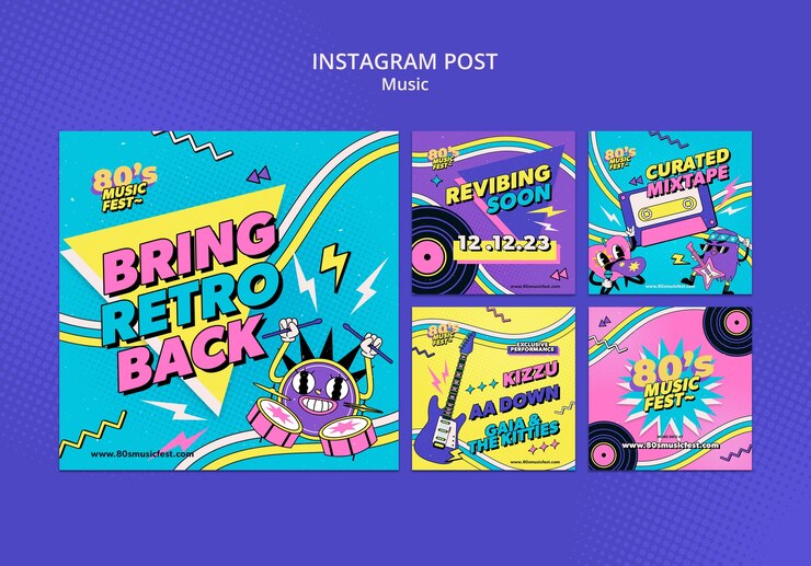 PSD plantilla de música de diseño plano