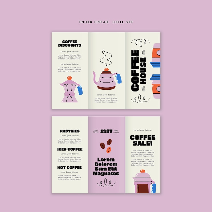 PSD plantilla de negocio de cafetería