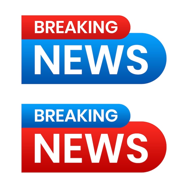 La plantilla de noticias de última hora azul y rojo transparente