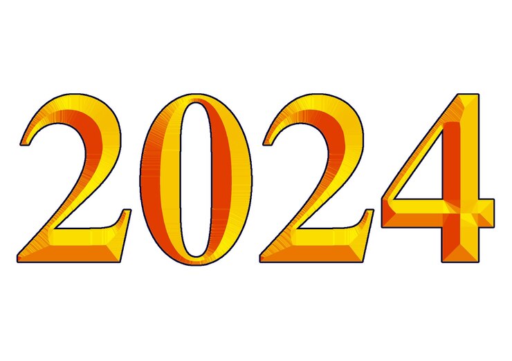PSD plantilla de nuevo año 2024