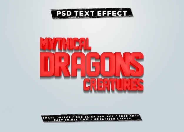 Plantilla de objeto inteligente de texto de presentación 3D rojo