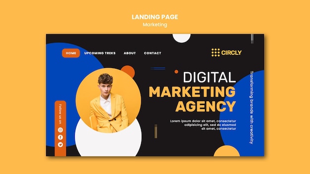 plantilla de página de aterrizaje de marketing digital