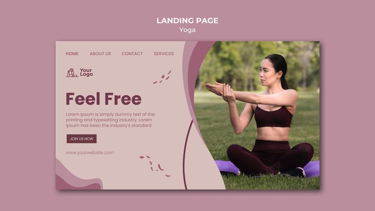 PSD plantilla de página de destino de clase de yoga