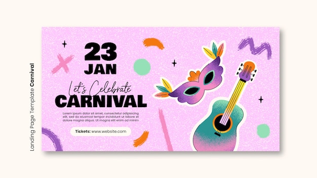 PSD plantilla de página de destino de entretenimiento de carnaval