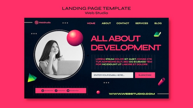 PSD plantilla de página de destino de estudio web
