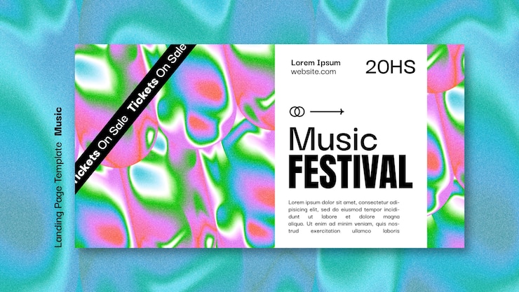 PSD plantilla de página de destino de festival de música