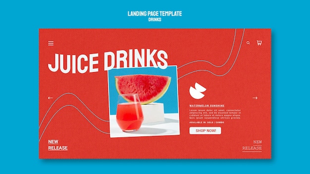 Plantilla de página de destino para jugo de fruta saludable
