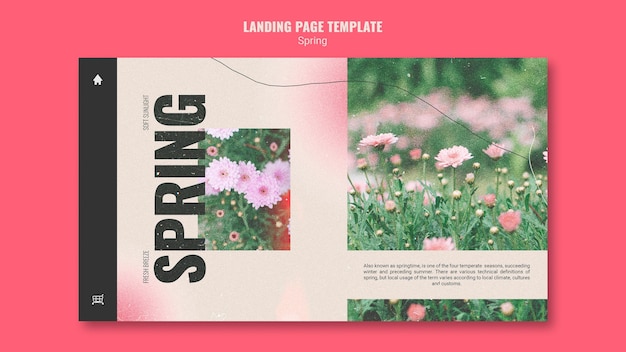 PSD plantilla de página de destino para primavera con flores.