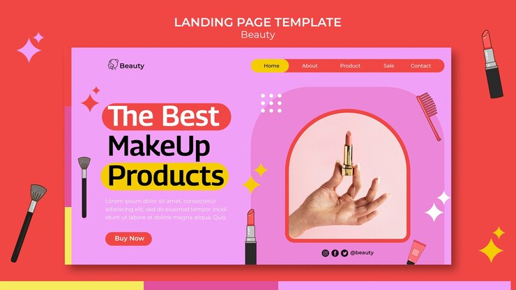 PSD plantilla de página de destino de productos de belleza