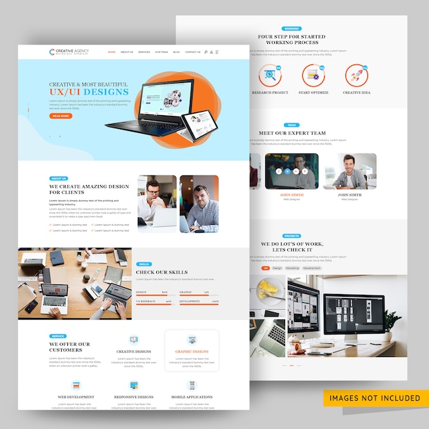 PSD plantilla de página web de agencia creativa y marketing empresarial
