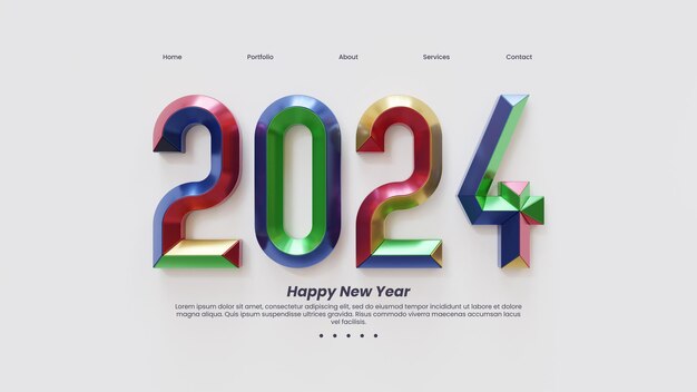 PSD plantilla de página web para el nuevo año 2023