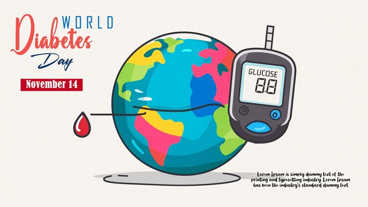 Plantilla de pancarta para la concienciación sobre el Día Mundial de la Diabetes