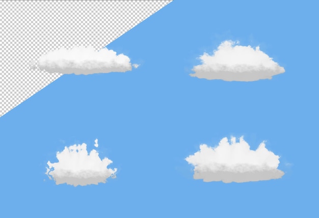 Plantilla de paquete de paquete de nubes de variación diferente 3d