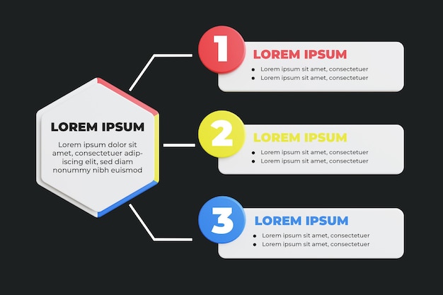 PSD plantilla de paso de elemento de infografía