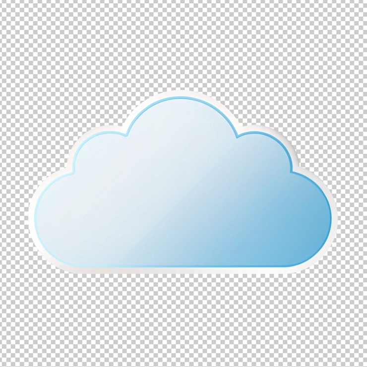 PSD plantilla de pegatina de nube simple aislada aislada en un fondo transparente