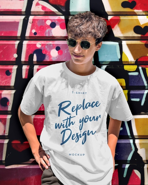 Plantilla Personalizable Camiseta Hombre Mockup Urbano