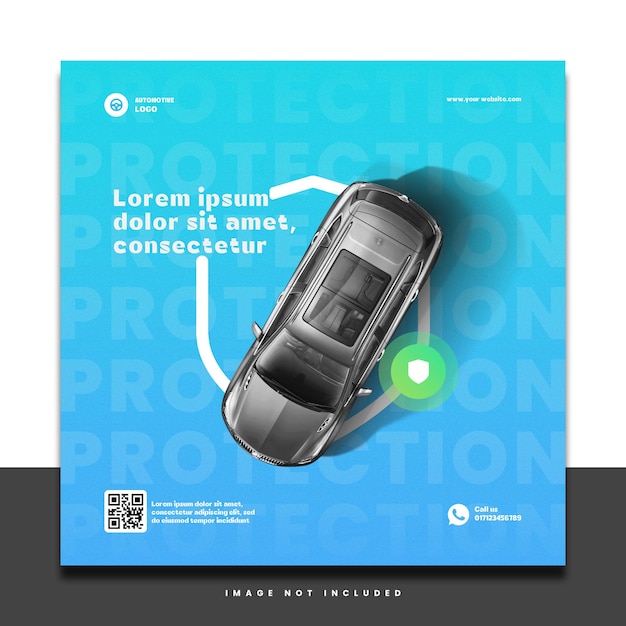 Plantilla de Photoshop editable para la protección de automóviles