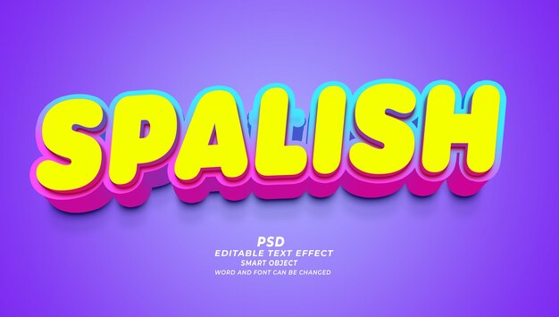 plantilla de Photoshop de efecto de texto editable de PSD Spalish