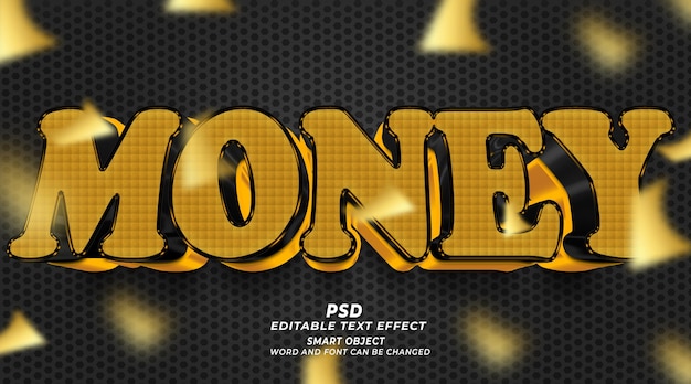 Plantilla de photoshop de estilo de texto editable 3d de dinero